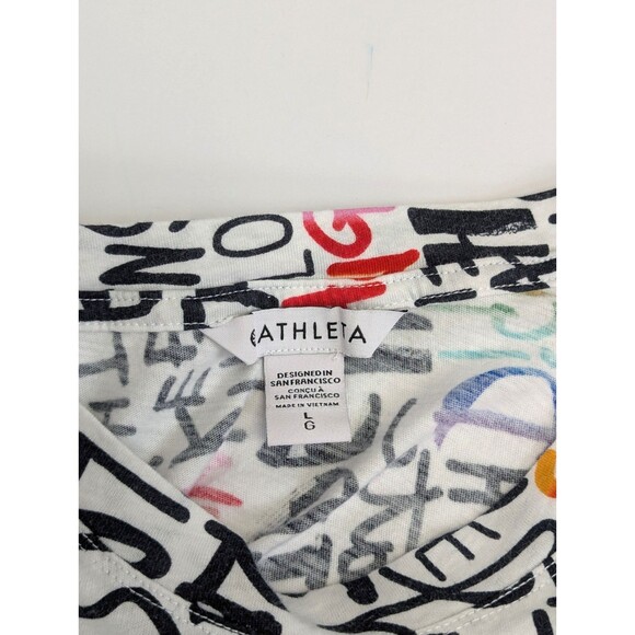 Athleta Womens Large Multi-Color Rainbow Pride Daily Relaxed Short Sleev T-Shirt - Picture 3 of 5